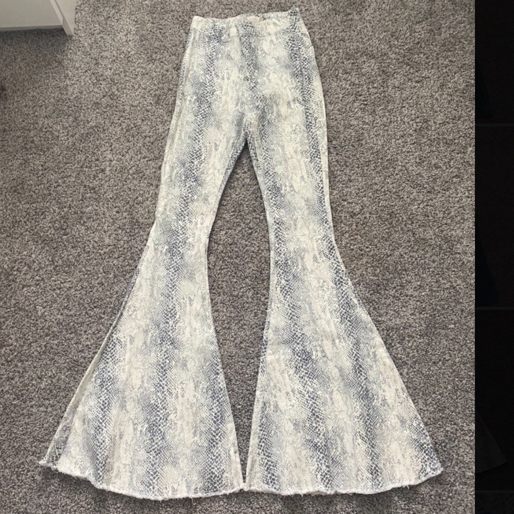 Altar’d State Snakeskin Flare Jeans